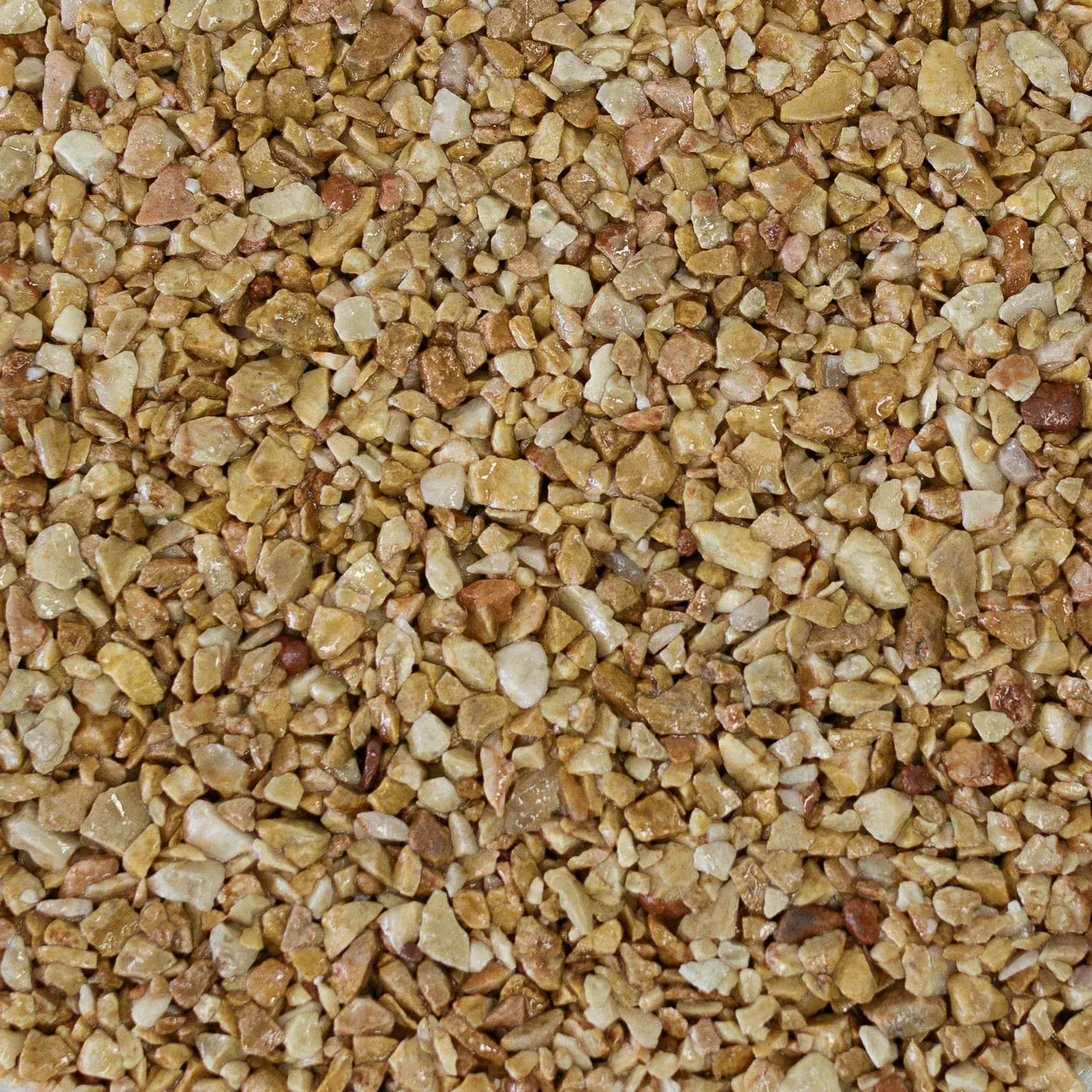 Muestra de árido para stone carpet, acabado María: Miel dorado